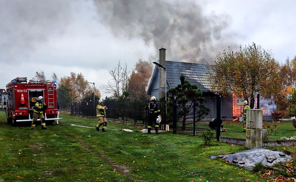 Pożar domu letniskowego w Łukęcinie